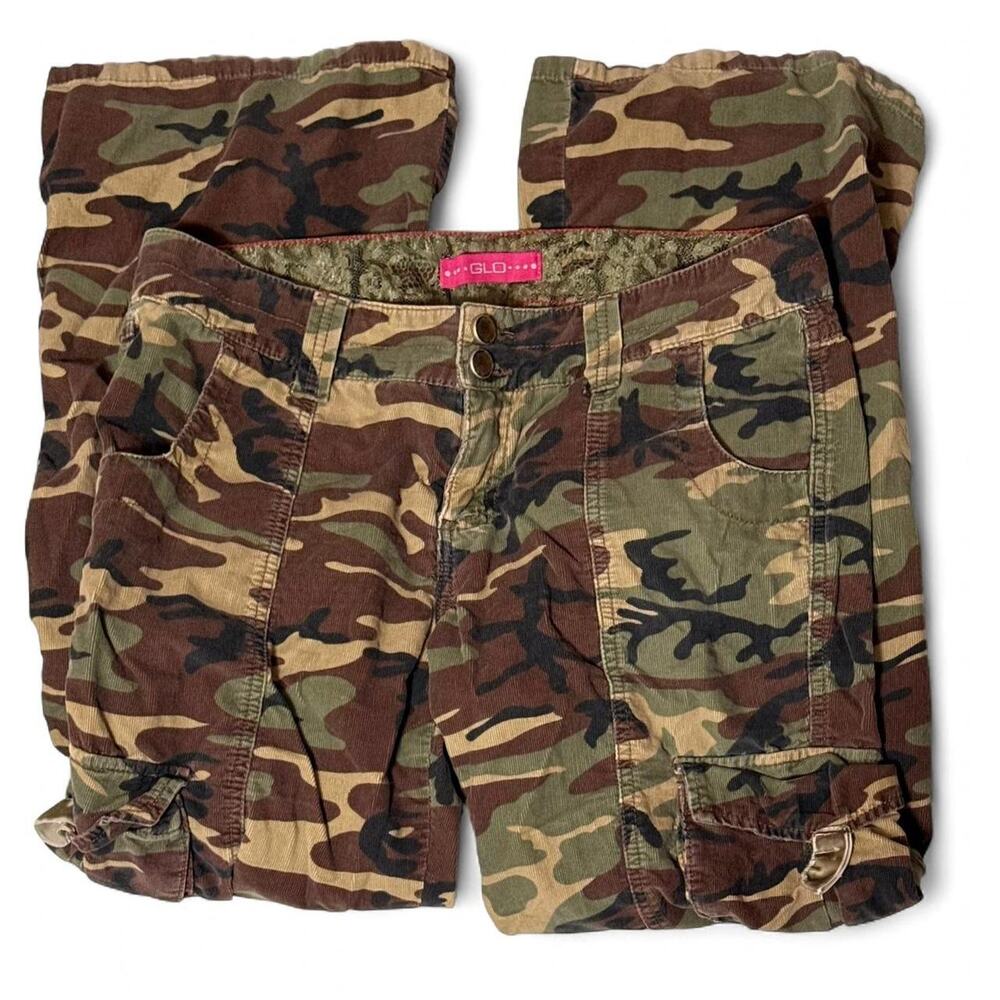 Y2K Camo Low Rise Cargo Pants – Size 9 Juniors